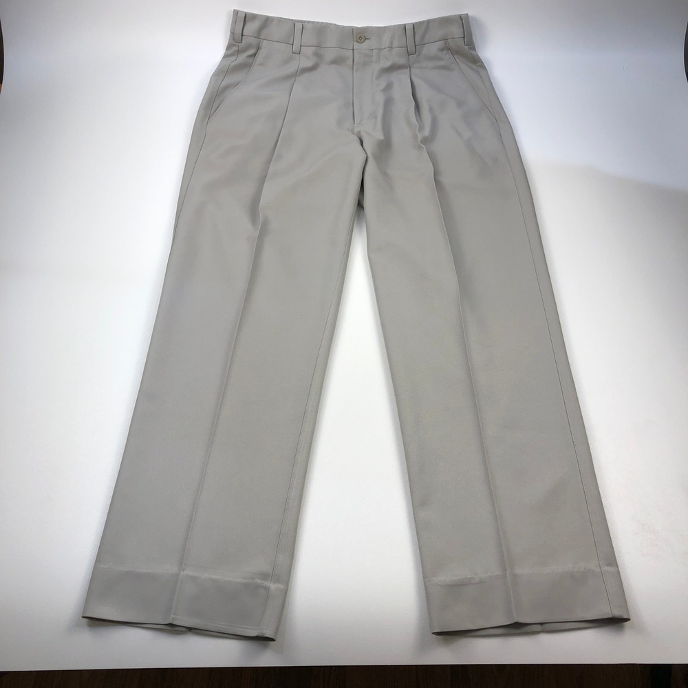 Nike Golf Pants Mens 34x30 Dri-FIT Grey Pleated Performance Trousers Slacks